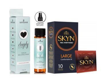 SKYN Large &mdash; 10 шт та Спрей Sensuva Deeply Love You Chocolate-Mint SOS886 фото