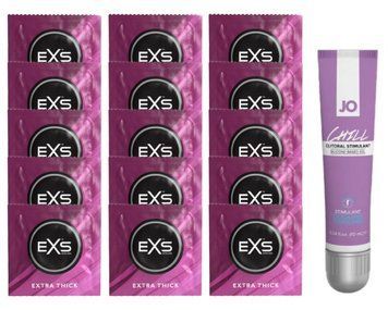 Комплект EXS Extra Thick 15 шт + JO CHILL COOLING SOS14698 фото