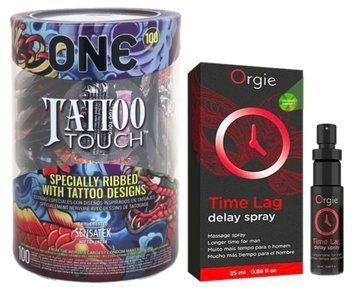 Набор из ONE Tattoo Touch, 100 шт+Пролонгатор Time Lag, 25 мл. ORGIE SOS9143 фото