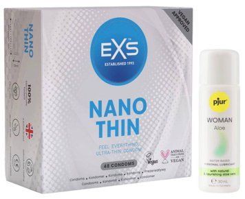 Набір EXS NANO Thin (48 шт) + pjur Woman Aloe 30 мл SOS13550 фото