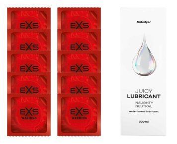 Комплект: EXS Warming 10 шт. + Лубрикант Satisfyer Naughty Neutral 300 мл SOS11406 фото
