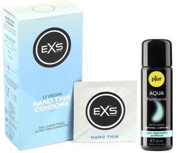 Набор EXS NANO Thin (12 шт) + pjur Aqua Panthenol 30 мл SOS13500 фото