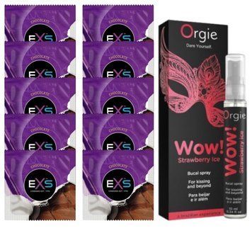 EXS Mixed Flavors Chocolate 10 шт + ORGIE WOW! Strawberry Ice (10 мл) SOS14117 фото