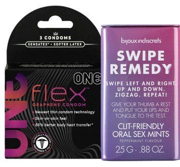 Комплект 3 шт ONE Flex + Мятные конфеты Bijoux Indiscrets Swipe Remedy &ndash; clitherapy oral sex mints SOS6182 фото