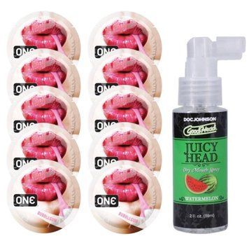 Комплект ONE Bubblegum 10 шт + Doc Johnson GoodHead Juicy Head Watermelon (59 мл) SOS13892 фото