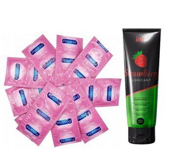 Pasante Sensitive Feel 20 шт и Лубрикант INTT Strawberry (100 мл) SOS945 фото