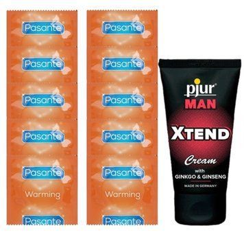 Комплект Pasante Warming 10 шт + pjur MAN Xtend Cream 50 мл SOS14368 фото