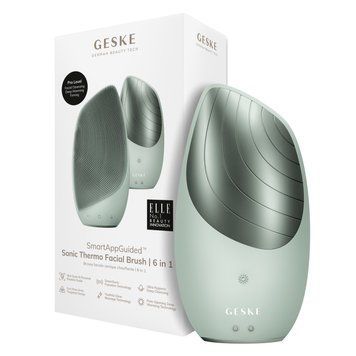 Электронная звуковая термо щетка для лица GESKE Sonic Thermo Facial Brush 6в1 green HB0085 фото