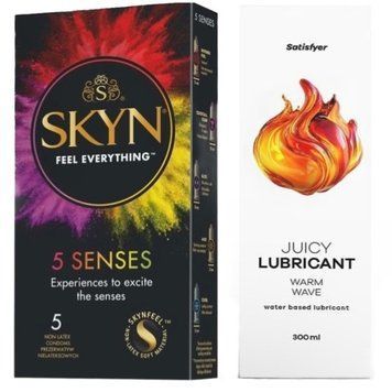 Комплект Лубрикант Satisfyer Warm Wave 300 мл +  SKYN 5 Senses SOS12748 фото
