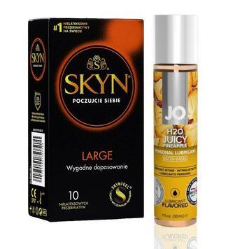 SKYN Large 10 шт + Лубрикант System JO H2O &mdash; Juicy Pineapple(30 мл) SOS4822 фото