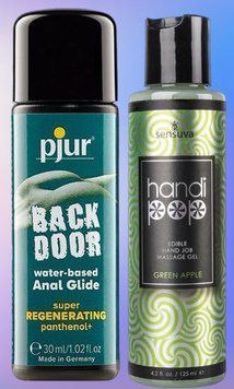 Набор лубрикантов pjur backdoor Regenerating 30 мл + Sensuva Handipop Green Apple (125 мл) LB523 фото