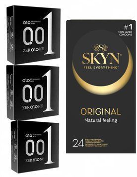 SKYN ORIGINAL (24 шт) та OLO Black з гіалуроновою змазкою 3x3 (9 шт) SOS307 фото