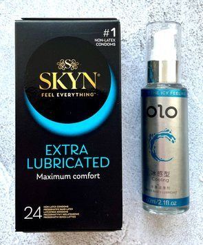 Комплект SKYN Extra Lube 24 шт + Лубрикант охлаждающий OLO 60 мл SOS2333 фото