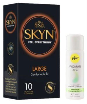 Набір Skyn Large 10 шт + pjur Woman Aloe 30 мл SOS13351 фото