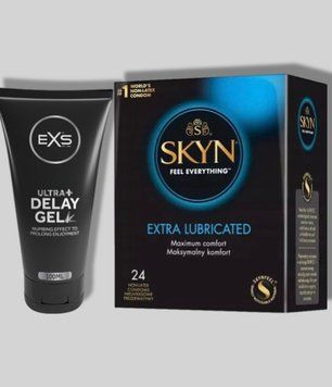 SKYN Extra Lube 24 шт + Пролонгатор EXS Delay Gel Ultra+ 100ml SOS5690 фото