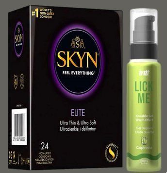 Набор SKYN Elite, 24 шт+ Гель INTT Lick Me Kissable Gel Caipirinha 50 мл SOS5354 фото