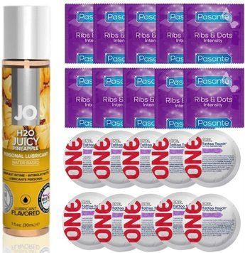 Набор 20 шт Pasante + ONE + System JO H2O Juicy Pineapple (30 мл) SOS4582 фото