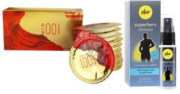 10шт. Olo Red Gold+ Пролонгирующий спрей pjur Superhero Ultimate Spray 20 мл  SOS6649 фото