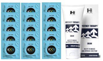 Комплект EXS Air Thin 15 шт + Potency Therapy Cream 50 мл SOS14745 фото