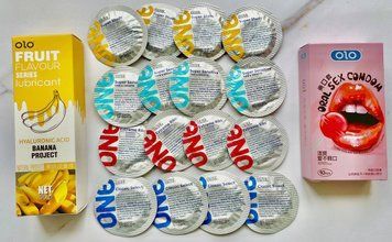 Набір 26 шт ONE Classic, Super Sensitive, Super Studs, Extreme ribs + OLO Oral Candy + Гель-лубрикант 120 мл OLO SOS1733 фото