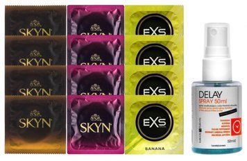 Комплект: Пролонгатор LOVELY LOVERS DELAY SPRAY 50 ML + 8 шт. SKYN + 4 шт. EXS Banana SOS10823 фото