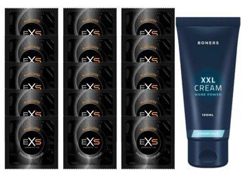 Комплект EXS Black Latex 15 шт + Boners XXL Cream (100 мл)  SOS14610 фото