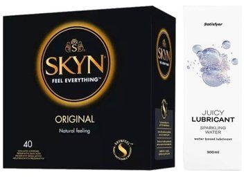 Набор Лубрикант Satisfyer Sparkling Water 300мл + SKYN ORIGINAL 40 шт. SOS12699 фото