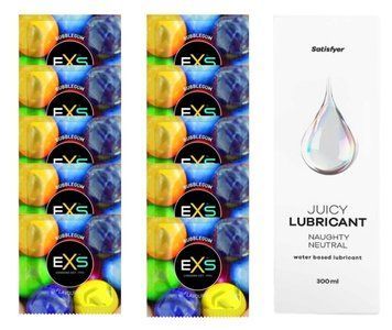 Комплект: EXS BUBBLEGUM 10 шт. + Лубрикант Satisfyer Naughty Neutral 300 мл SOS11457 фото