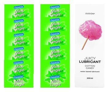 Комплект Pasante Mint 10шт. + Лубрикант Satisfyer Juicy Lubricant Cotton Candy 300 мл SOS11698 фото
