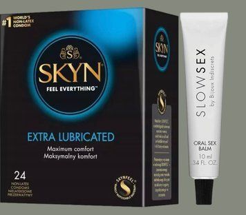 Набор SKYN Extra Lube 24 шт + Стимулирующий бальзам для минета Bijoux Indiscrets Slow Sex Oral sex balm SOS5840 фото