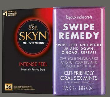 Комплект Skyn Intense feel 36 штук + М'ятні цукерки Bijoux Indiscrets Swipe Remedy &ndash; clitherapy oral sex mints SOS5404 фото
