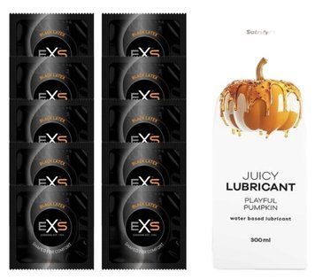 Набор: EXS Black Latex 10 шт. + Лубрикант Satisfyer Playful Pumpkin 300 мл SOS11156 фото