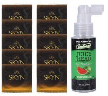 Комплект SKYN Passion Daiquiri 10 шт + Doc Johnson GoodHead &ndash; Juicy Head Dry Mouth Spray Watermelon (59 мл) SOS13651 фото