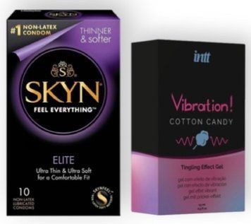 SKYN Elite 10 шт + Intt Vibration Cotton Candy (15 мл) SOS6914 фото