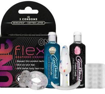 Комплект 3 шт ONE Flex + Набор Doc Johnson GoodHead - Party Pack - 5 Piece Kit SOS6183 фото