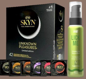 Набір SKYN Pleasures, 42 шт-6 видів + Гель INTT Lick Me Kissable Gel Caipirinha 50 мл SOS5177 фото
