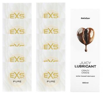 набор: EXS Pure 10 шт. + Лубрикант Satisfyer Crazy Crave 300 мл SOS11206 фото