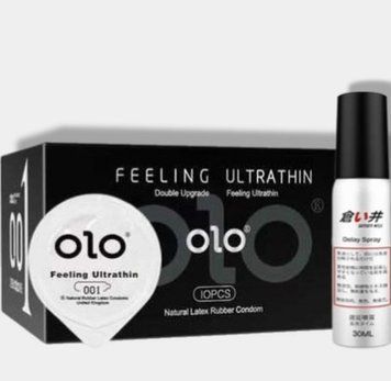 OLO 0.01 Feeling Ultrathin Black 10 шт + Пролонгатор OLO 30 мл (спрей) satisfy well SOS5889 фото