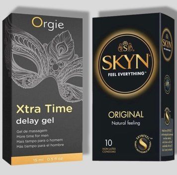 SKYN Original 10 шт + Пролонгатор X-TRA TIME, 15 мл ORGIE  SOS5204 фото