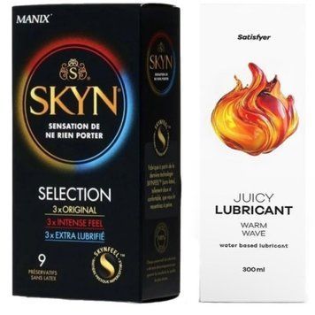 Комплект Лубрикант Satisfyer Warm Wave 300 мл +  SKYN Selection 9 шт SOS12749 фото