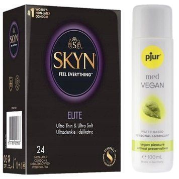 Комплект SKYN Elite 24 шт + pjur MED Vegan Glide 100 мл SOS13301 фото