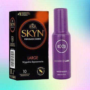 Комплект Skyn Large 10 шт + Лубрикант EXS Choco Lube 100 мл (Water Based) SOS4460 фото