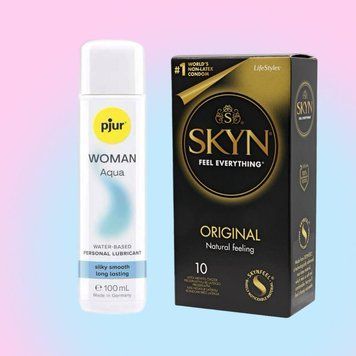 Набор SKYN Original 10 шт и Лубрикант pjur Woman Aqua 100 мл SOS4373 фото