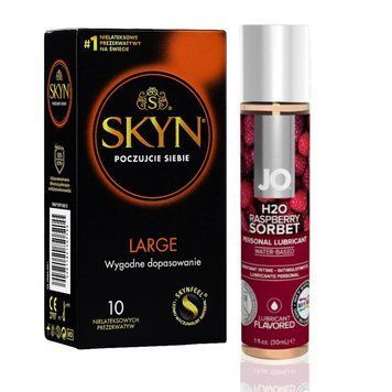 SKYN Large 10 шт + Лубрикант System JO H2O &mdash; Raspberry Sorbet(30 мл) SOS4823 фото