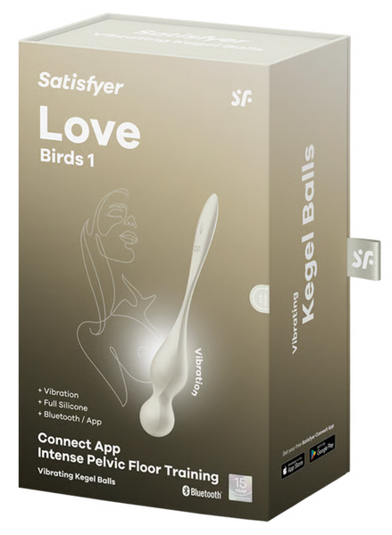 Выброшарики для тренировки мышц тазового дна Satisfyer Love Birds 1 Connect App (белый, 78.8 г) SX0569 фото