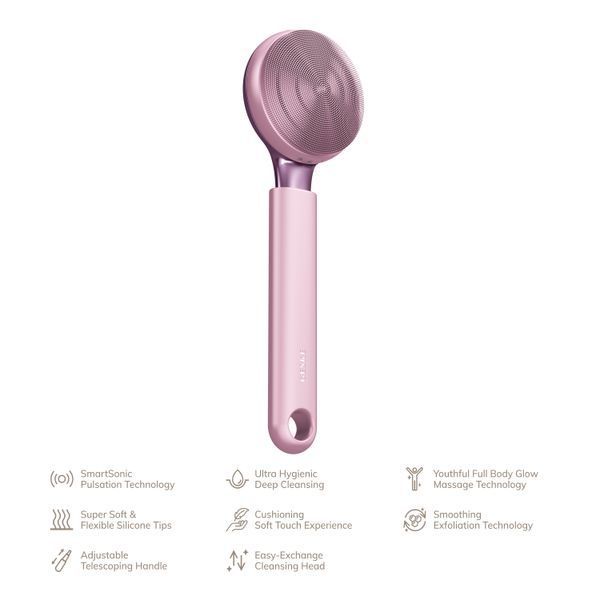Ультразвуковая щетка для всего тела GESKE Sonic Full-Body Brush&Intensive Exfoliator 8в1 pink HB0379 фото