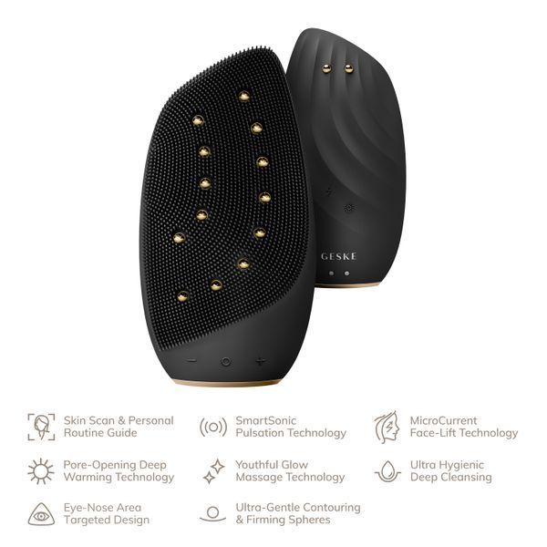 Очистительная щетка для лица GESKE Sonic Thermo Facial Brush&Face-Lifter 8в1 gray HB0086 фото
