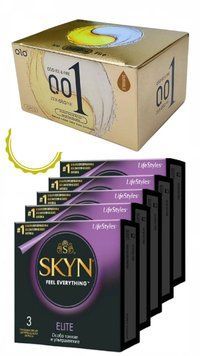 Набір SKYN Elite 3x5 (15 шт) та OLO з термоеффектом, Лід і Полум'я 001 10 шт SOS222 фото