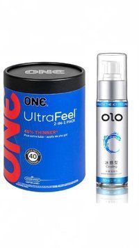 ONE UltraFeel 2-in-1 Pack 40 шт та Лубрикант OLO Охолоджуючий 60 мл у подарунок SOS635 фото