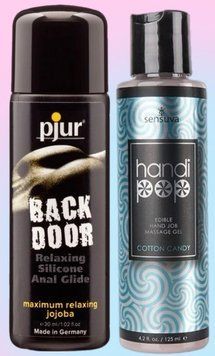 Набор лубрикантов pjur backdoor anal Relaxing jojoba silicone 30 мл + Sensuva Handipop Cotton Candy (125 мл) LB709 фото